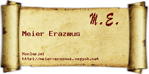 Meier Erazmus névjegykártya